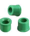 Three green gaskets from the 100 Pack Rubber Gasket Replacement Kit For Automotive HVAC O Ring Seals Fits One Quarter Inch Quick Coupler Hoses And Manifold Repair R134A And R410A Refrigerant Systems