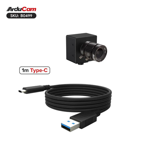 Dope USB 3.0 Global Shutter Camera Module With IMX296 next to 1m Type-C cable