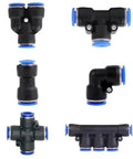 Two Way Quick Push Pneumatic Fitting Connector For 8mm Tubing Air Hose Joint Set, assorted fittings, pack of 20