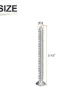 Premium Size 12 X 2.5 Inch Flat Head Phillips Driven Screws, 304 Rust Proof Stainless Steel Wood Fasteners size detail