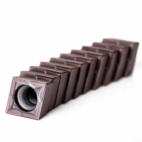 Stack of CCMT09T304 inserts for Pro Grade Boring Bar Lathe Holder Set with 16mm shank, 180mm handle, alloy steel construction.