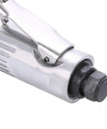 Heavy Hitter Mini Air Die Grinder Delivering Killer 25000 Rpm close-up of tool head showing control lever and exhaust.