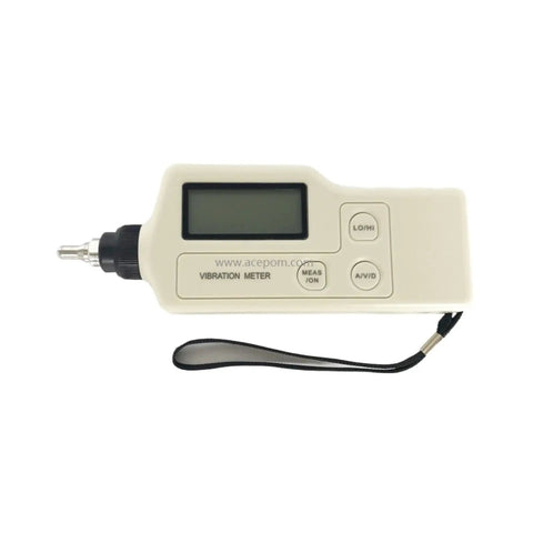 Portable Vibration Meter FT100 Pro Grade Handheld Vibration Tester With High Accuracy For Industrial Use, Precision From 1.0 To 2.0 Percent FS, Rugged Durable High Protection Class One Color, handheld white device with strap