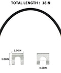 Universal 18-Inch Rubber Brake Hose, 3/8-24 external to internal threads, high strength black hydraulic line with dimensions