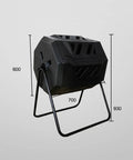 43 Gallon Dual Chamber Compost Tumbler With 360 Degree Tumbling For Fast Aeration And Nonstop Composting Dual Chamber Bin in black