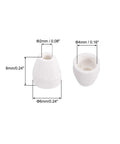 Ceramic electrical insulator beads, white porcelain, tapered 2mm hole, 6mm outer dia, 6mm tall; two beads shown