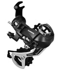 Tourney 6 To 7 Speed Mountain Bike Rear Derailleur SGS Cage With Wide Range Shifting For Up To 34 Tooth Sprockets