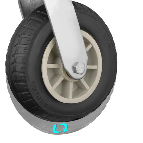 Heavy Duty Swivel Rubber Caster Wheels Double Lock Brake Alloy Bracket showing rubber tire tread and metal swivel base.