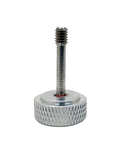 M5 X 25 MM Captive Panel Screws With Knurled Thumb Head 4 Pc Set Stainless Steel Thread Aluminum Alloy showing knurled grip and threaded design.