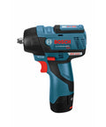 Side view of 12V Max Brushless Three Eighths Inch Impact Wrench Bare Tool Ultra Compact Five Point Five Inch Head Lightweight One Point Six Pound Tool