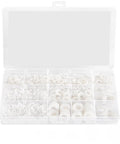 Must Have Plastic Washers Set With 1200 Pcs Nylon Insulating Spacers M2 To M10 White Gasket Kit For Electrical Wiring Repairs And DIY Projects Perfect For Home DIYers Hobbyists And Pro Electricians To Prevent Shorts in clear organizer case