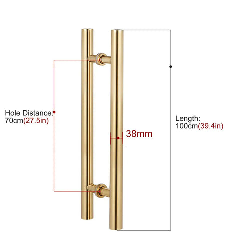 Built Like A Tank Heavy Duty Barn Door Push Pull Bar Two Handed Grip Adjustable 24 To 59 Inches Cool Silver Stainless Steel Wall Mounted Grabbar Glides Smooth As Butter Fast Install
