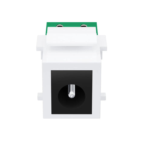 No Sweat 5 Pack DC Keystone Jack With 12 Volt Screw Terminal And 5.5Mm X 2.1Mm Connector for wall plate hookup.