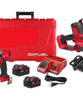 Badass Brushless Hammer Drill and Impact Driver and Pruning Saw Combo Kit Bundle Works with M18 Batteries in red carrying case.