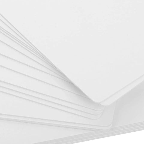 Twenty Piece Bundle Of Slick Blank White Pvc Id Cards With Heavy Duty Waterproof Coating And Hassle Free Printing for Double Sided Cards.