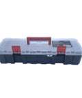 Compact Portable Plastic Tool Box With Eight Adjustable Compartments And Removable Dividers for Customizable Storage, handle visible