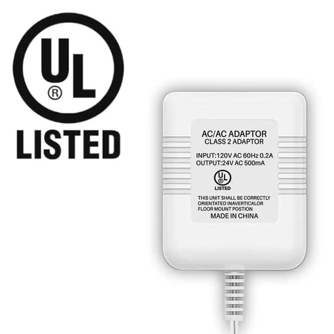 UL Certified 24V Thermostat C Wire Transformer With 26FT Power Cable White Adapter for Honeywell Nest Ecobee Wyze