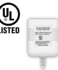 24V Doorbell Transformer Power Supply UL Certified For Nest Arlo Ring Amcrest Logitech with 26 Ft Power Cable shown with UL logo