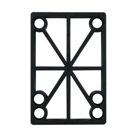 Premium H Block Riser Pads For Skateboards Offer Six Hole Mount Design, black, half inch thick riser pad for deck height.