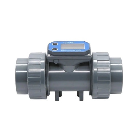 1 Inch LCD Display Flow Meter For PVC Pipe Water NPN Sensor Digital Readout, Plug And Play Lightweight, Front View