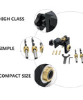Precision Woodwork Hole Punching Locator Tool Set For Furniture Building And Diy Pros with black and gold drill bits.