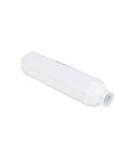 Top Shelf Inline Garden Hose Carbon Water Filter to Kick Chlorine and Chloramine to the Curb for Hydroponic and Aeroponic Systems, long white cylindrical design.