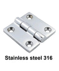 Self Closing Reversible Door Hinge Set 2 Pack Stainless Steel Butt Hinges With Four Holes Mirror Polish Finish Heavy Duty Hardware 50x50mm.