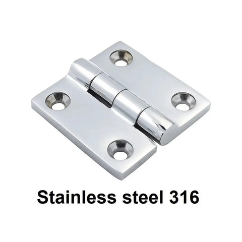 Self Closing Reversible Door Hinge Set 2 Pack Stainless Steel Butt Hinges With Four Holes Mirror Polish Finish Heavy Duty Hardware 50x50mm.