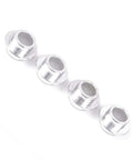 Stainless Steel Skate Bearing Spacers 15Pcs Bushing Replacement Kit For Roller Skates Inline Skates And Scooters 8mm Inner Diameter 17.5mm Outer Diameter Durable Oxidation Resistant Hardware shown in a set of four spacers.