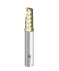 Front view of SPEED TIGER solid carbide CNC end mill, 1/4 in diameter, 2 in overall length, single flute.