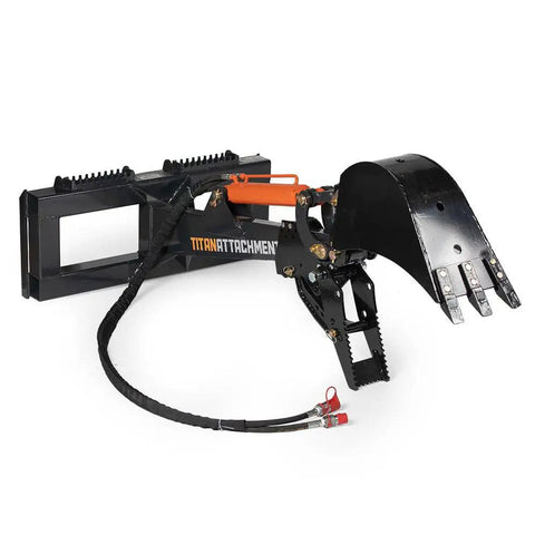 Skid Steer Fronthoe Attachment With 14 Inch Bucket And Bolt On Backhoe Thumb For Universal Quick Attach