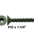 10X1-1/4 Cement Board Screws Featuring Sharp Torx T-25 Head And Ceramic Coated Finish For Easy Mounting On Concrete Backer Panels Fastened To Wood Framing A Hassle Free One Pound Pack Of Contractor Grade Hardware With Kickass Stability