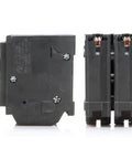 HOM250 50 Amp Double Pole Circuit Breaker Kit For Homeline Panels Genuine OEM Quality Perfect For Your Home Wiring Upgrades Easy Install Rock Solid Thermal Magnetic Protection, black breaker side view