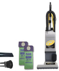 Heavy Duty Bagged Upright Vacuum Cleaner With Dual Motor Suction And HEPA Media Filtration Commercial Grade Corded Pick Up with tools and bags.