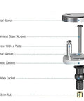 Toilet Seat Hinge Replacement Kit 2 Pack Top Fix Hinges With Mounting Screws Quick Release For Bathroom Accessories diagram