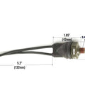 Sealed Air Pressure Switch With Leads For Auto Air Compressor, 30 Amp, 110-145 Psi Range, side view showing dimensions