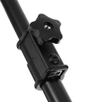 Close-up of Six Pack Star Knobs 3/8-16 Tpi Female Adapter For T Track Bolts Jig Clamps, showing a black grip knob and slider.