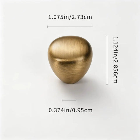 Six Pack Slick French Antique Brass Teardrop Drawer Knobs, Dope Zinc Alloy Single Hole Cabinet Handles, 1.075in size
