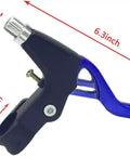 Heavy-Duty 4-Finger Aluminum Bike Brake Levers Set Universal 22mm Handlebar Fit For MTB BMX And Road Bikes Lightweight Durable Upgrade In Slick Blue Ergonomic Design For Easy Pull And Smooth Modulation with dimensions labeled