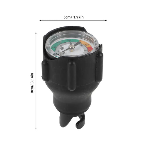 Inflatable Boat Air Pressure Gauge With Digital Display For Kayaks, Paddle Boards And Surfboards showing size dimensions