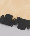 Beefy 4 Piece Sectional Sofa Connector Brackets black iron heavy duty couch connecting clamps on wooden surface