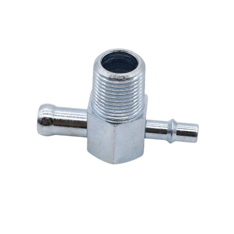 YUCHENSHLP intake manifold vacuum T-fitting, zinc-plated steel with 3/8in NPT thread and 1/4in/3/8in barbed nipples