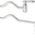 Heritage Wall Mount Pot Filler in polished chrome, solid brass kitchen faucet with two-handle design and classic styling