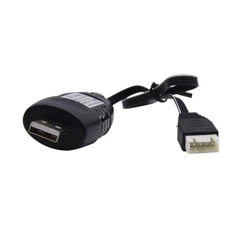 Close-up of 2 Pack USB To 11.1V 3S LiPo Charger Cable With 4 Pin XH Plug For RC Cars Boats Drones Airplanes And Airsoft.