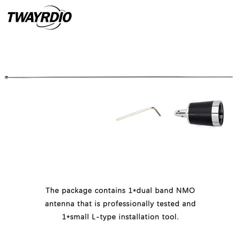 NMO Dual Band Antenna For 144 430 MHz VHF UHF Mobile Radios With Beast Gain 3.0dBi At 144 MHz And 5.0dBi At 430 MHz Low SWR Under 1.5
