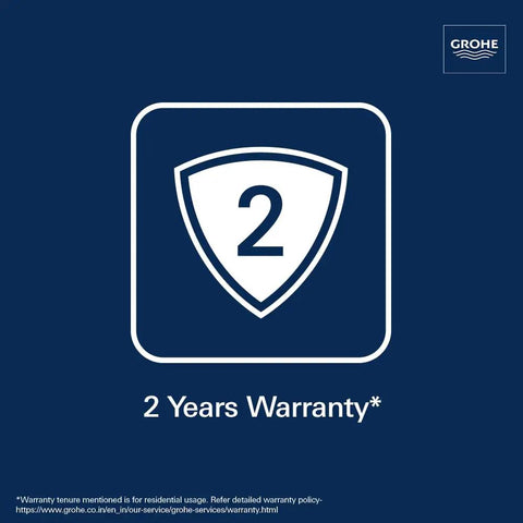 Two-year warranty icon with shield design on blue background