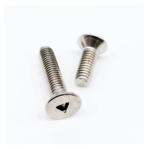 10Pc M2 M3 M4 A2 70 304 Stainless Steel Triangle Socket Security Screws Set For Woodworking Projects Featuring Flat Countersunk Pan Heads