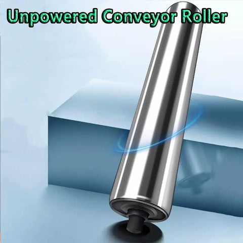 Commercial Stainless Steel Conveyor Rollers Two Pack Spring Loaded Gravity Bearings, unpowered and smooth slide design.