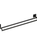 Triva 24 Inch Double Towel Bar Matte Black Finish with solid build, sleek for bathroom and kitchen wall mounting, sturdy stainless steel design