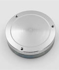 Metal Round Spirit Level Bubble Level vials with protection cover Size 70x20mm(White) top view showing smooth round surface.